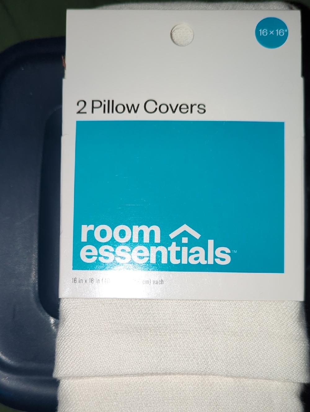 Room Essentials White Pillow Covers - 2 Pack (16 x 16) Bundle Set .